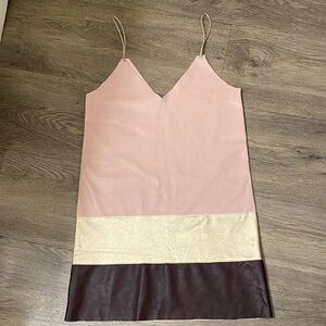 ZARA Elegant Pink and Cream Colorblock Mini Dress